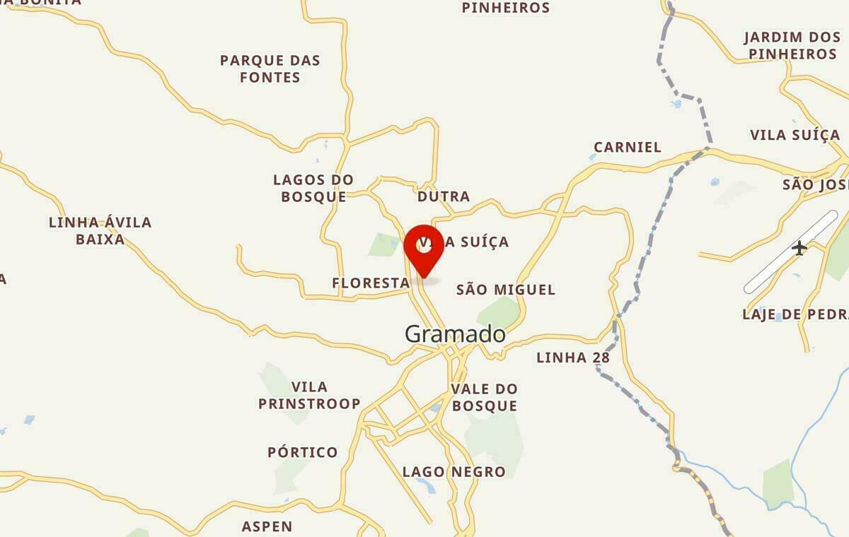 Mapa de Gramado no Rio Grande do Sul