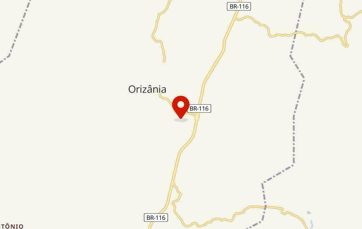 Mapa de Orizânia em Minas Gerais